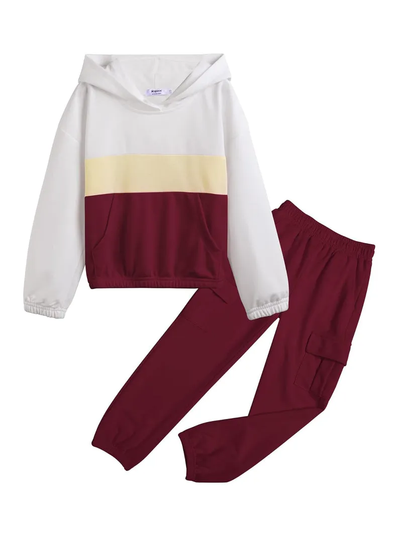 Arshiner Girls Hoodies & Sweatshirts 2 Piece Pant Sets Causal Outfits