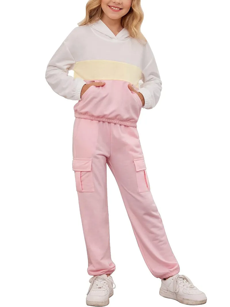 Arshiner Girls Hoodies & Sweatshirts 2 Piece Pant Sets Causal Outfits