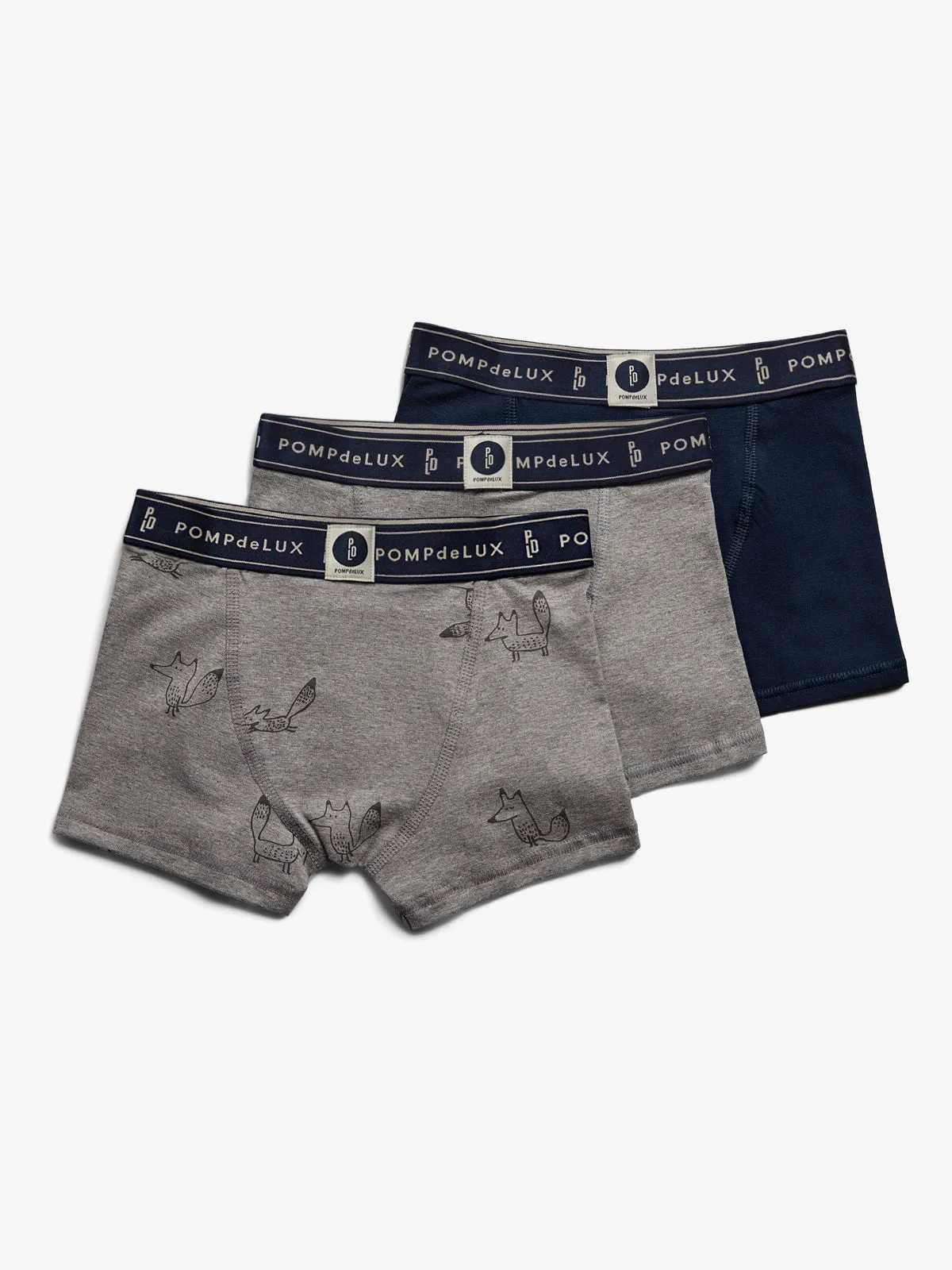 Boxershorts 3-pack - Kids - Grey Melange/Navy