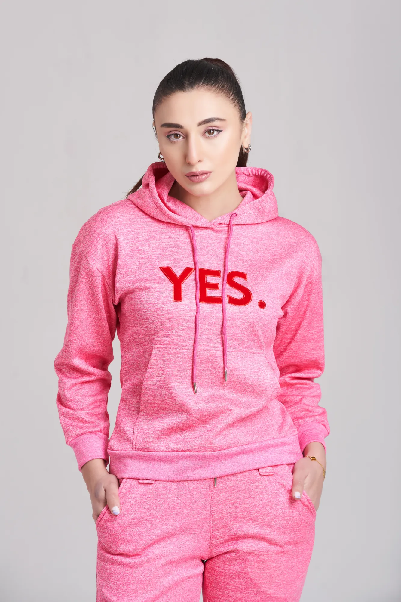 Braves-Vibes Pink Hoody Tracksuit - Women