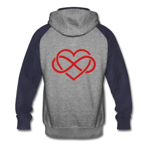 Colorblock Hoodie Backed With Eternal love heart