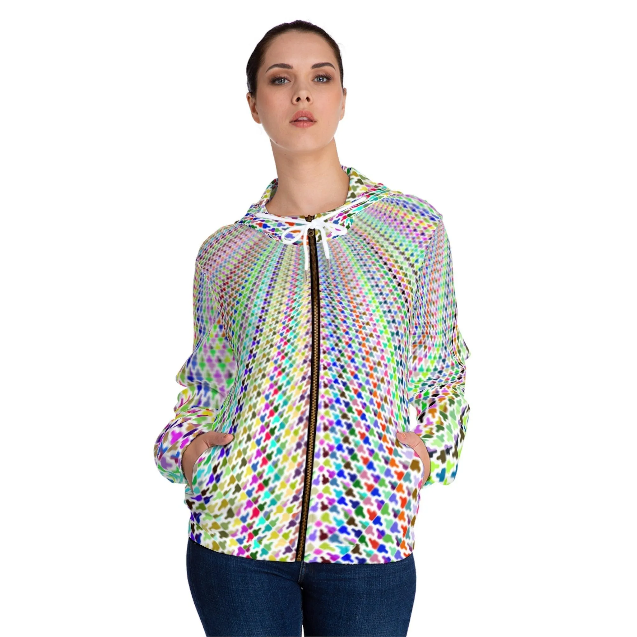 Colorfull Pattern Women’s Full-Zip Hoodie