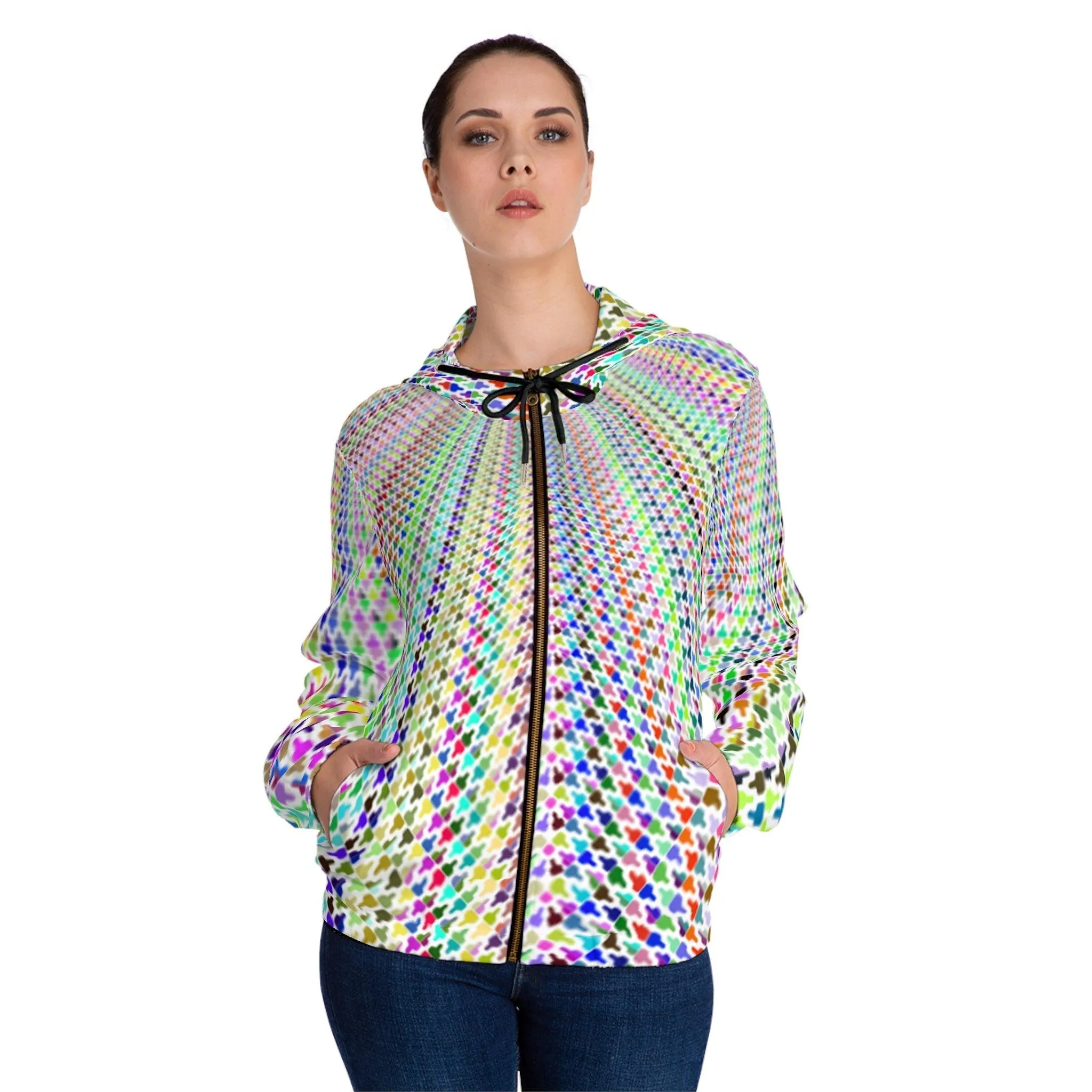 Colorfull Pattern Women’s Full-Zip Hoodie