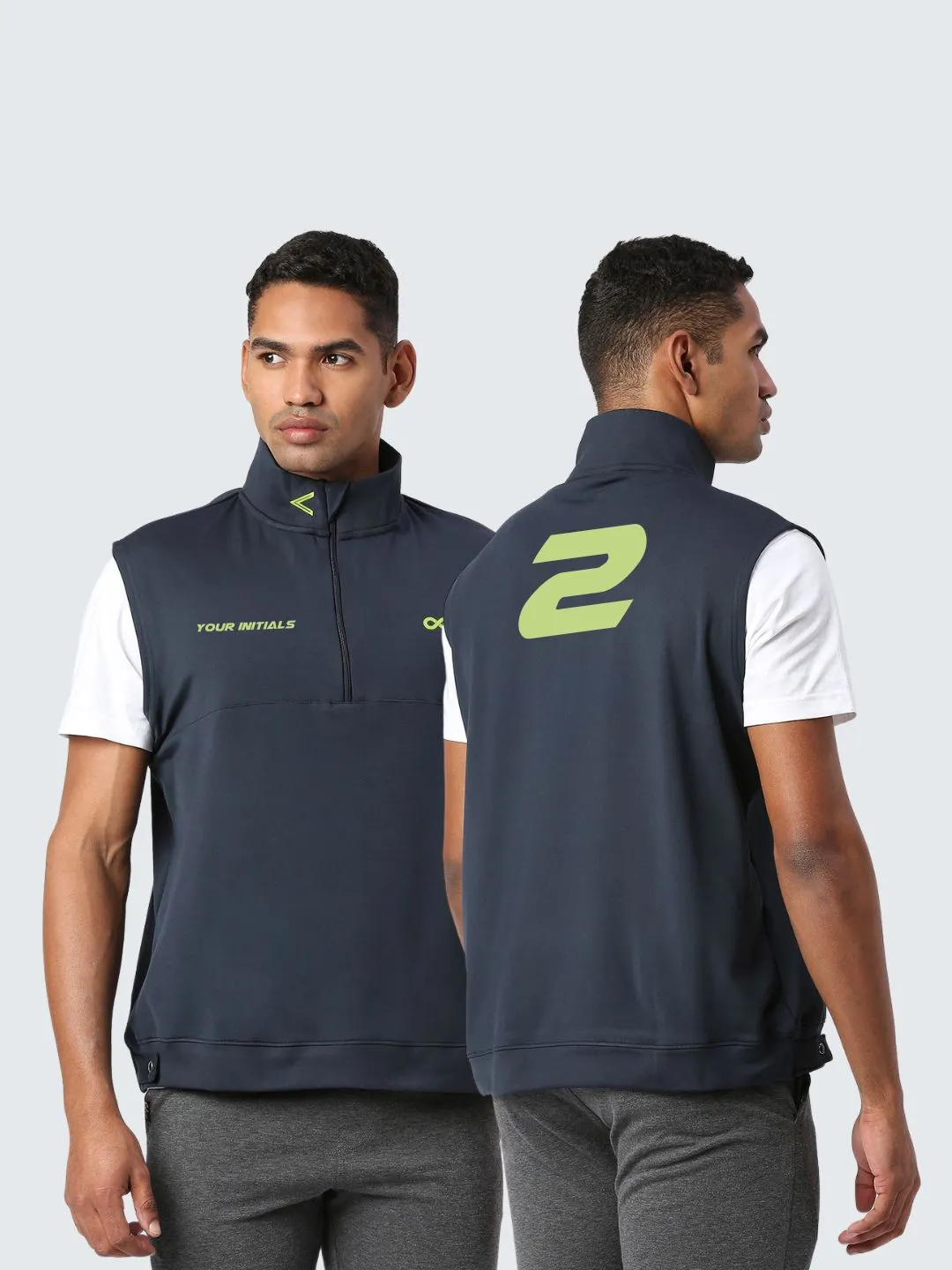 Customised Men's Activewear Vest Jacket - Navy Blue