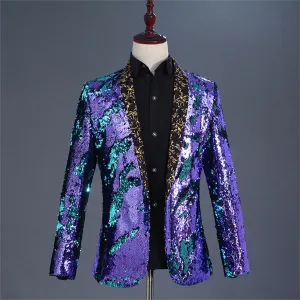 Customize Men Stylish Shiny Sequin Blazer