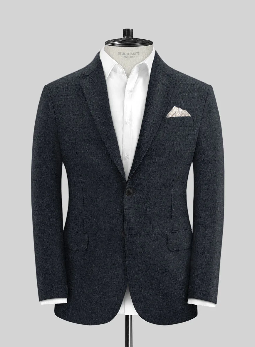 Dark Blue Linen Suit