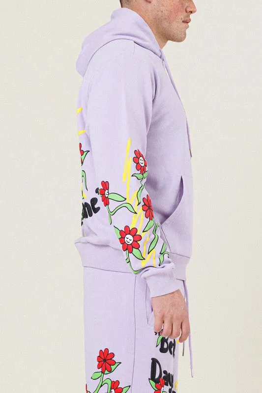 Flower Graphic Pullover Hoodie