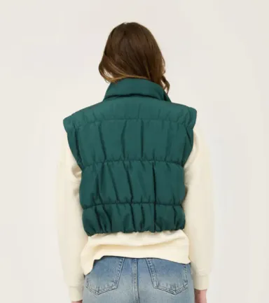 High Collar Snap Puffer Vest