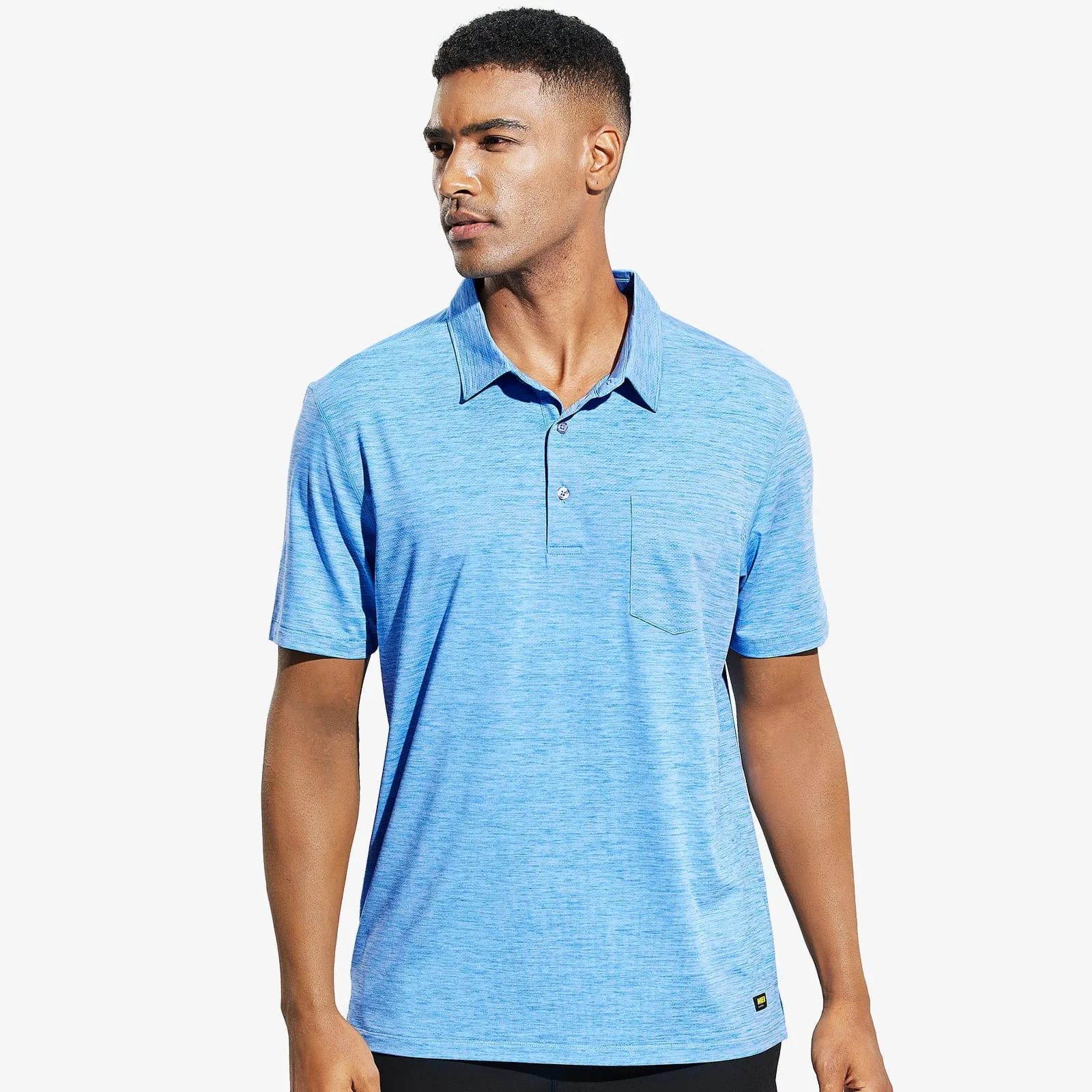 Men's Dry Fit Golf Polo Shirts Collared Shirt with Pocket