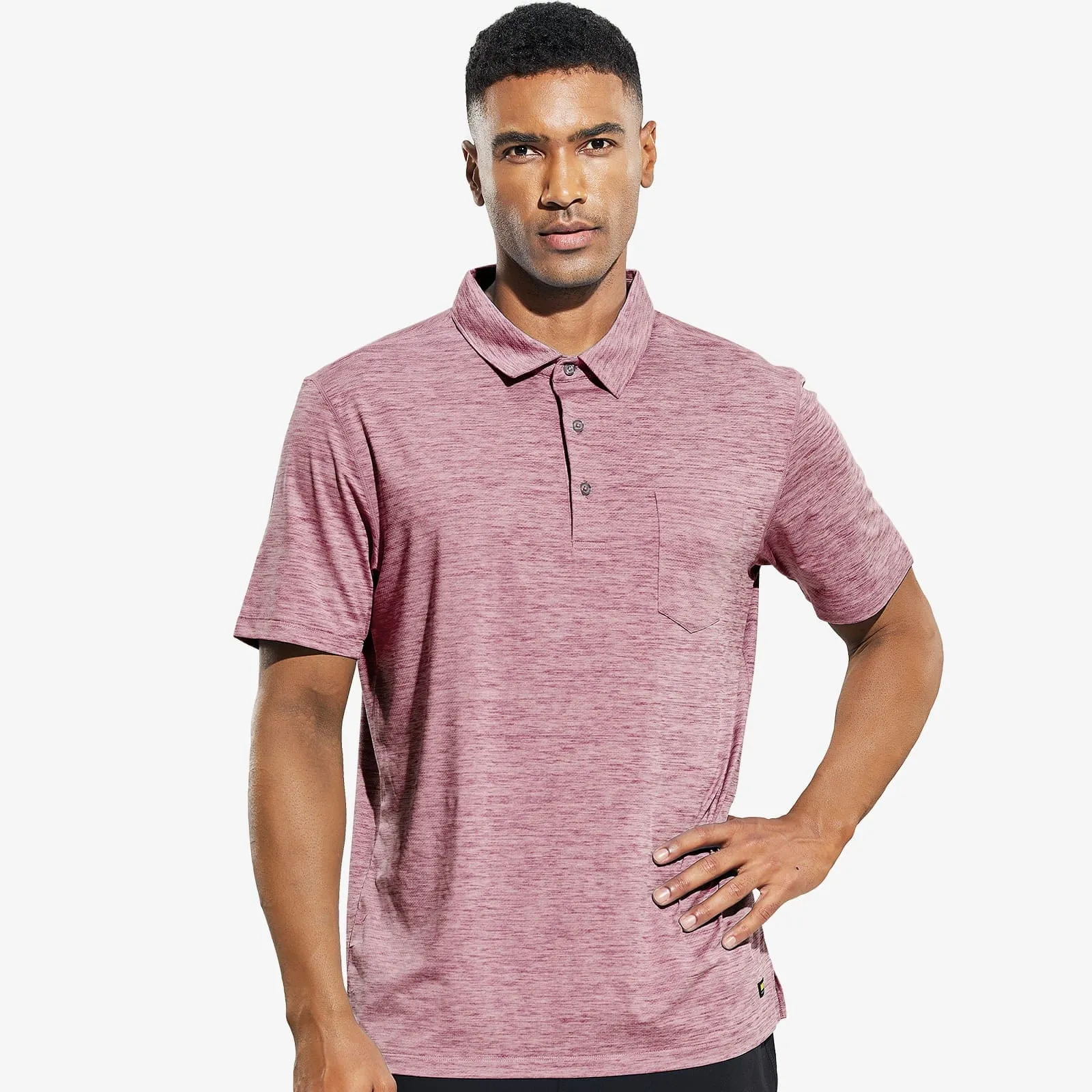 Men's Dry Fit Golf Polo Shirts Collared Shirt with Pocket