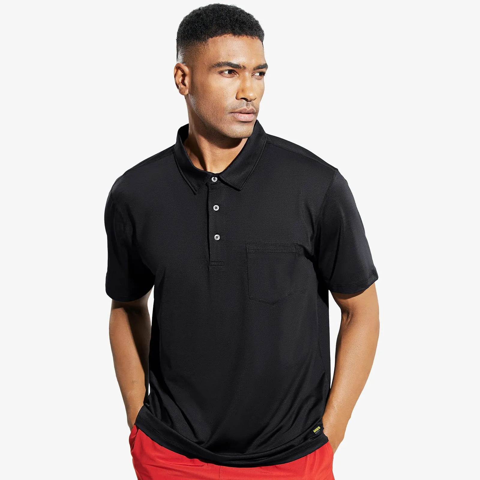 Men's Dry Fit Golf Polo Shirts Collared Shirt with Pocket