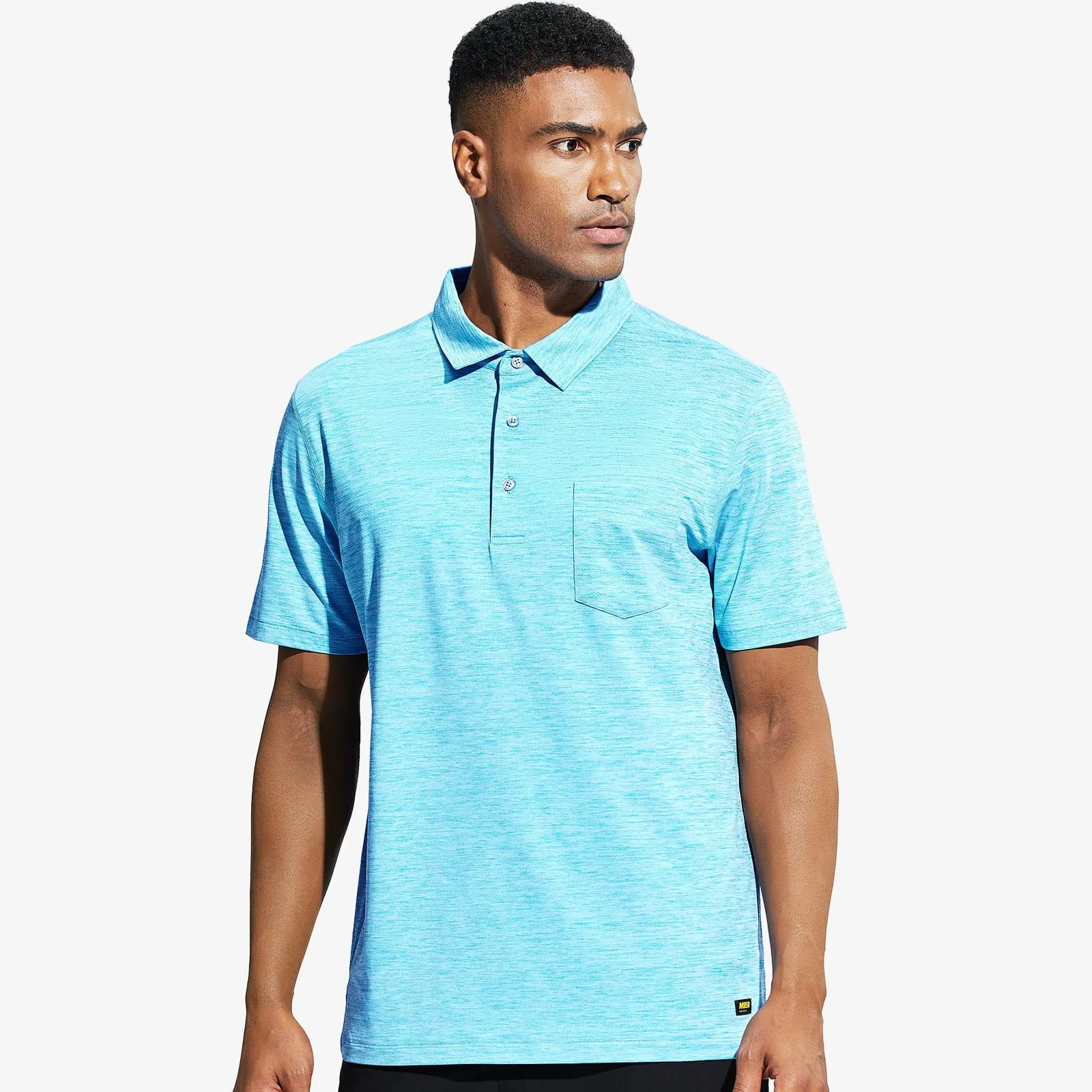 Men's Dry Fit Golf Polo Shirts Collared Shirt with Pocket