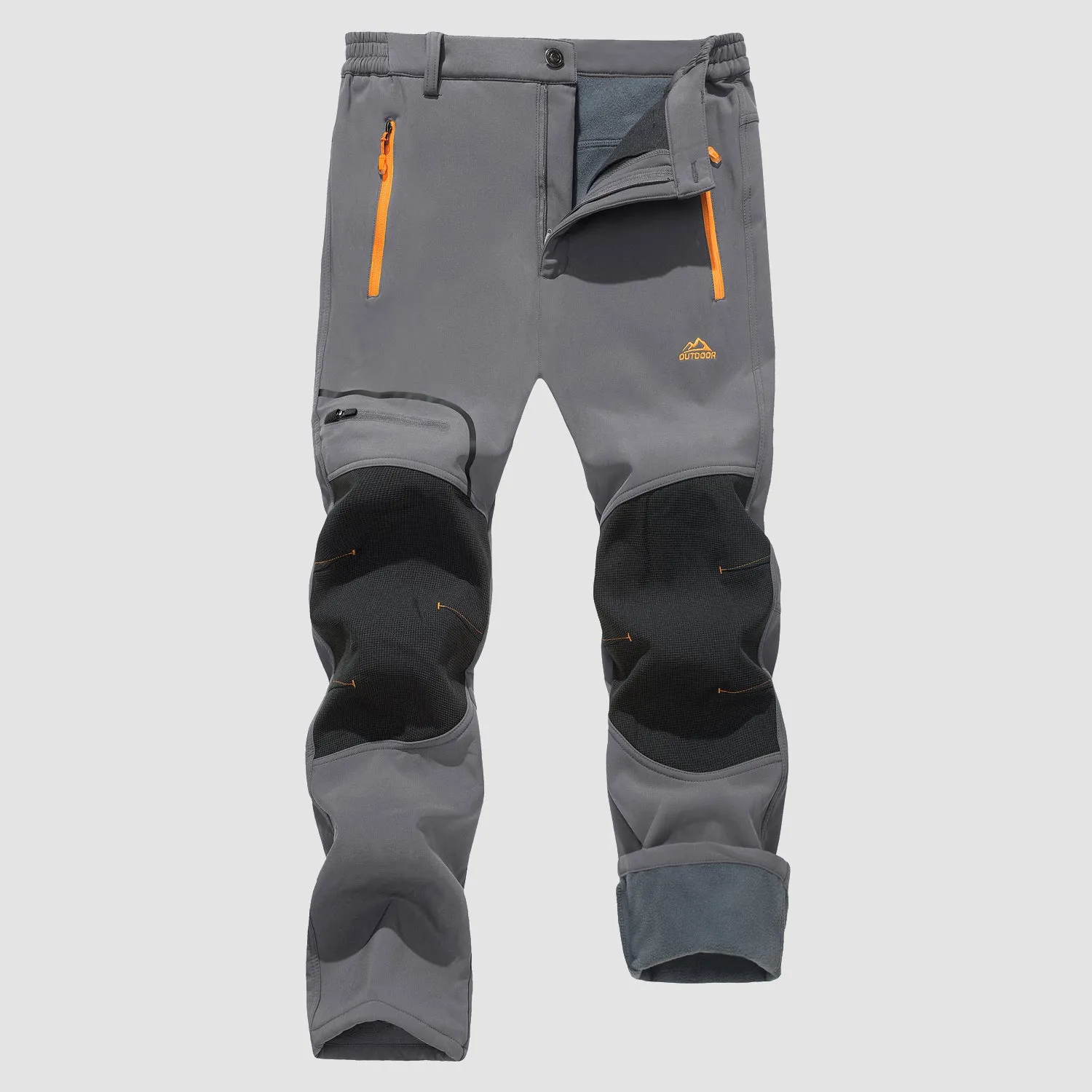 Men's Fleece Lined Softshell Pants Water Resistant Ski Pants