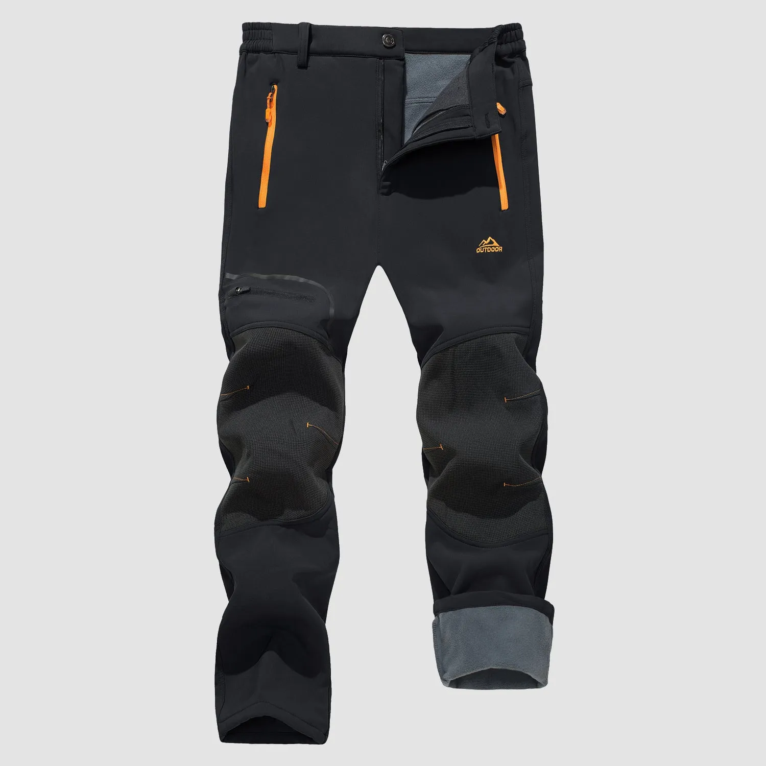 Men's Fleece Lined Softshell Pants Water Resistant Ski Pants