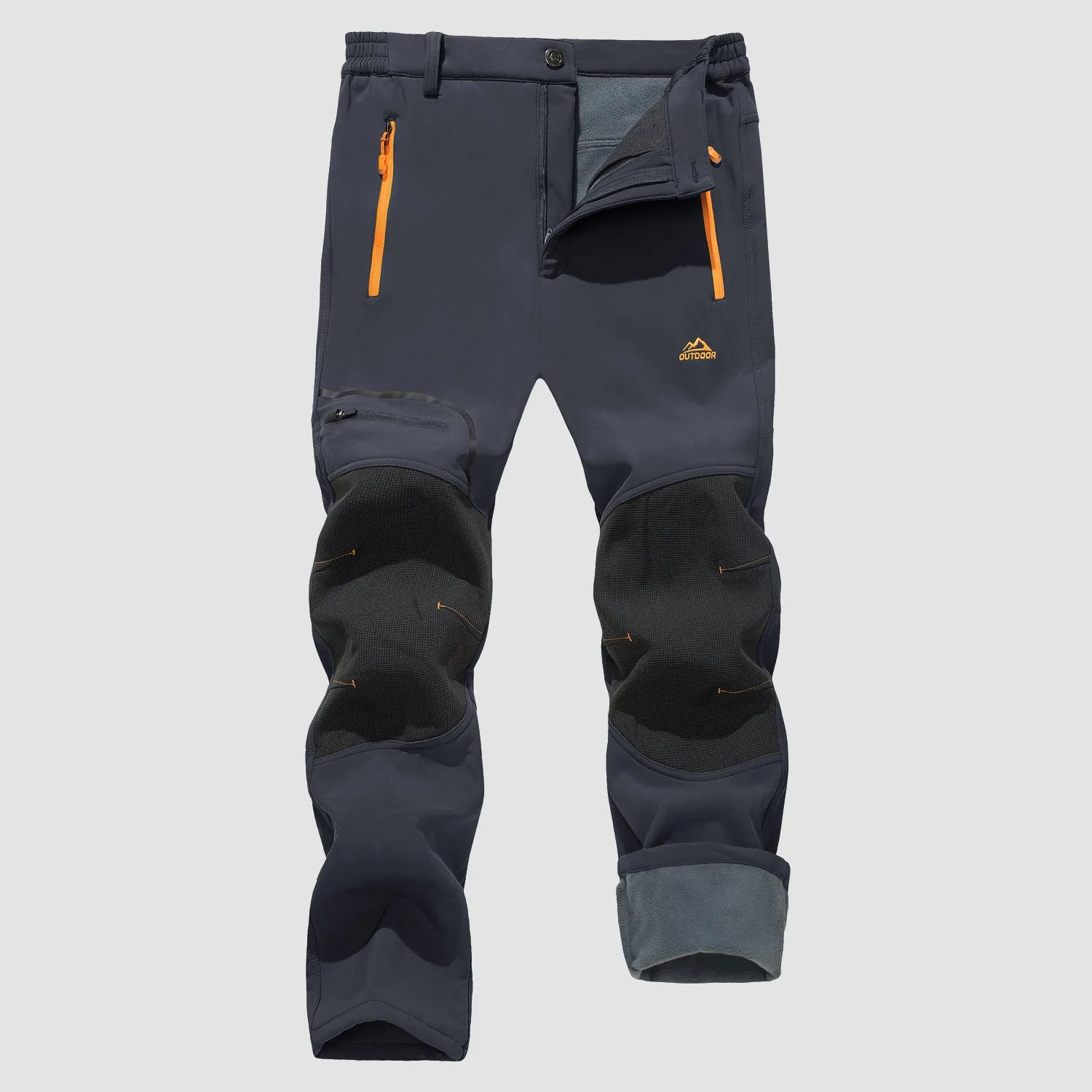 Men's Fleece Lined Softshell Pants Water Resistant Ski Pants