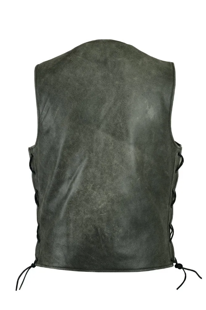 Men's Gray Single Back Panel Concealed Carry Vest