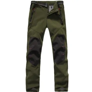 Mens Outdoor Thicken Windproof Patchwork Cargo Pants