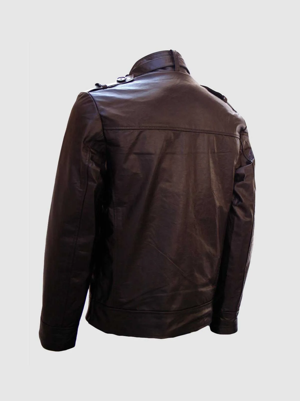 Men's Versatile Brown Biker Leather Jacket