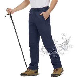 Men's Water-Resistant Ski Fleece Lining Soft Shell Hiking Pants