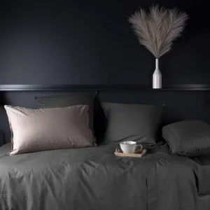 NEO anthracite percale cotton duvet cover