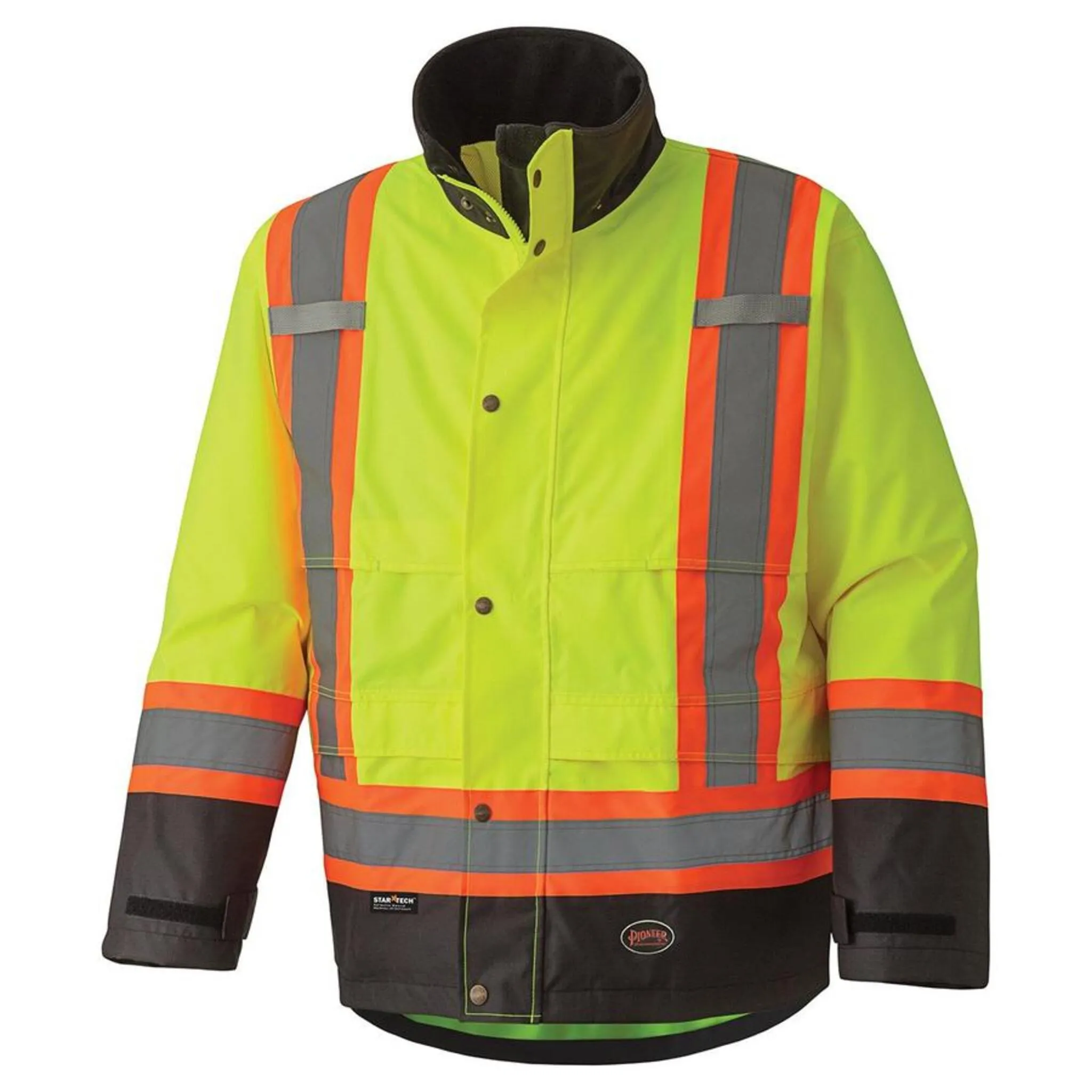 Pioneer Men's Hi-Vis Safety Rain Jacket | Trilobal 300D Ripstop, CSA Waterproof, Reflective Tape, Durable Poly Construction | Sizes S-4XL