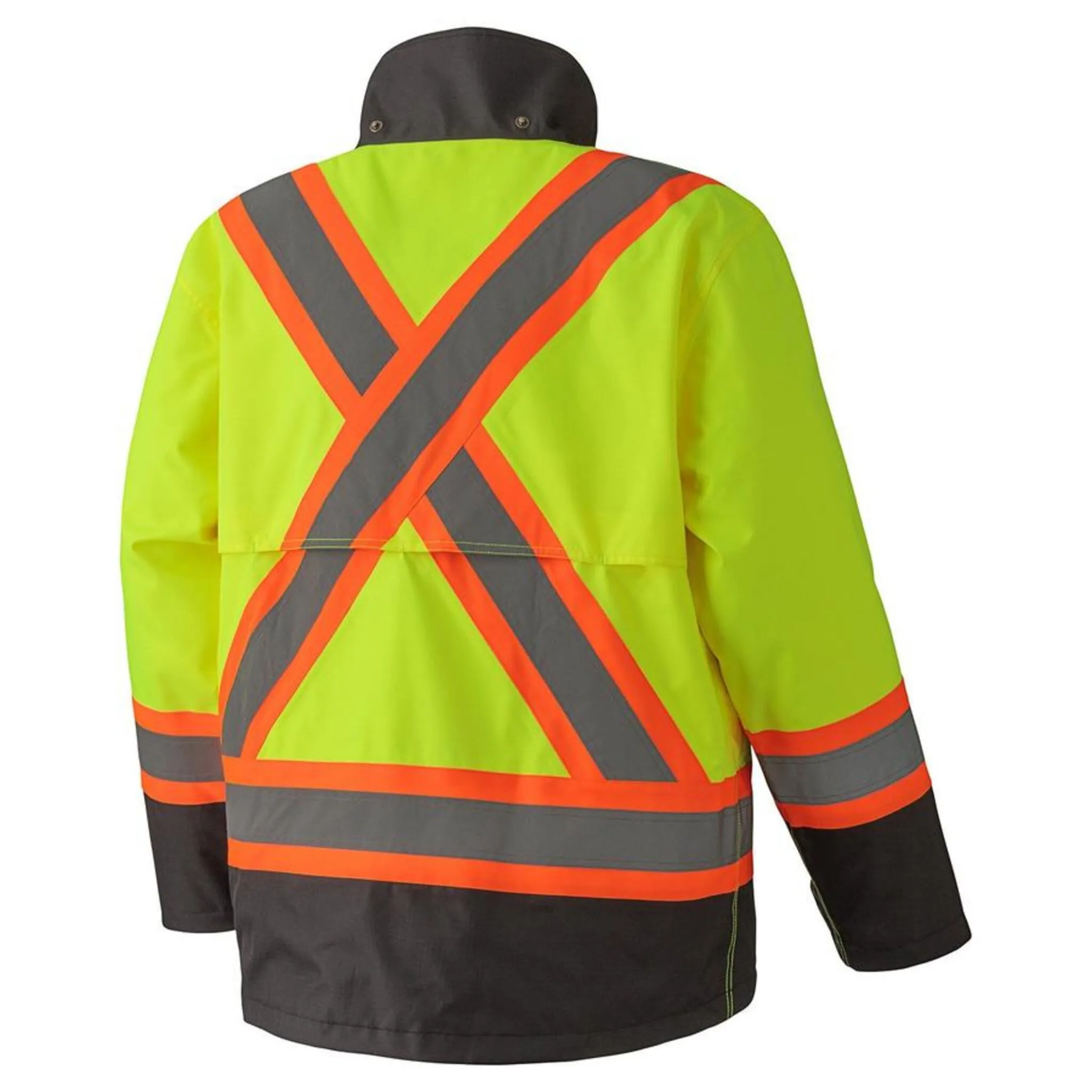 Pioneer Men's Hi-Vis Safety Rain Jacket | Trilobal 300D Ripstop, CSA Waterproof, Reflective Tape, Durable Poly Construction | Sizes S-4XL