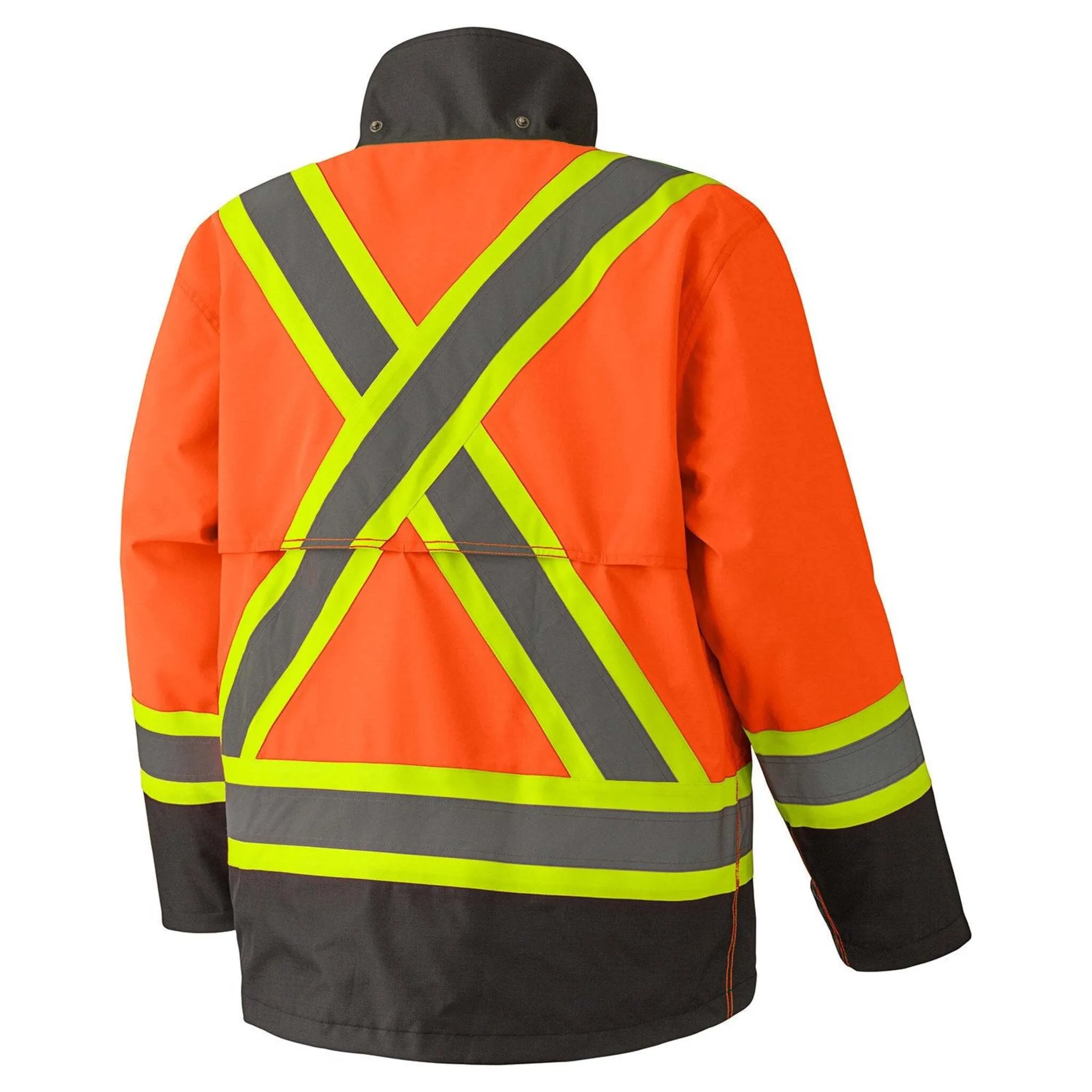 Pioneer Men's Hi-Vis Safety Rain Jacket | Trilobal 300D Ripstop, CSA Waterproof, Reflective Tape, Durable Poly Construction | Sizes S-4XL