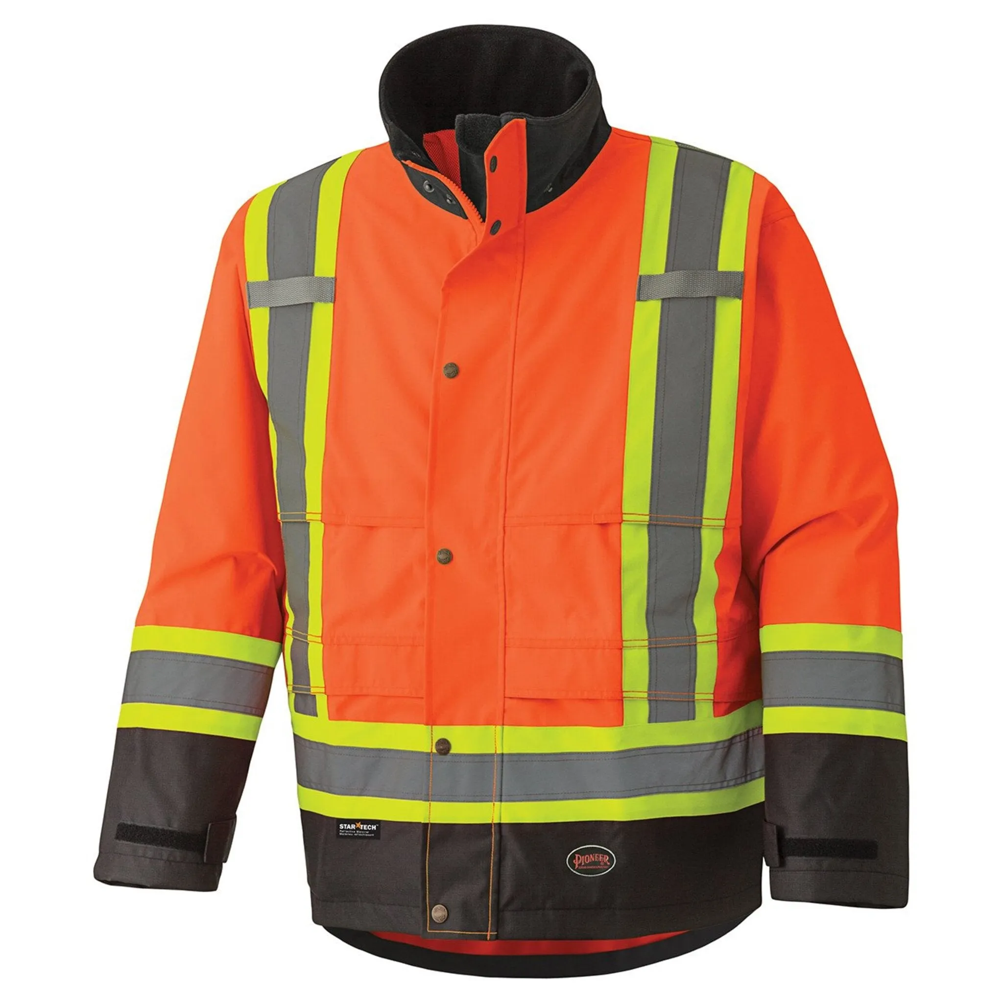 Pioneer Men's Hi-Vis Safety Rain Jacket | Trilobal 300D Ripstop, CSA Waterproof, Reflective Tape, Durable Poly Construction | Sizes S-4XL