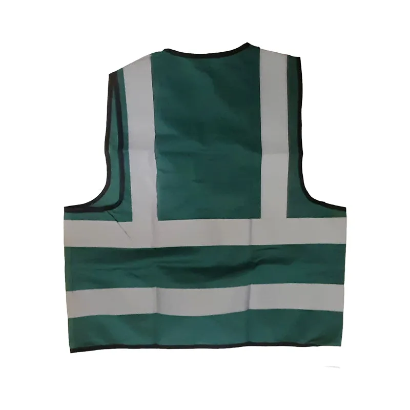 PIONEER SAFETY Vests Reflective Zip Id Pocket Dark Green