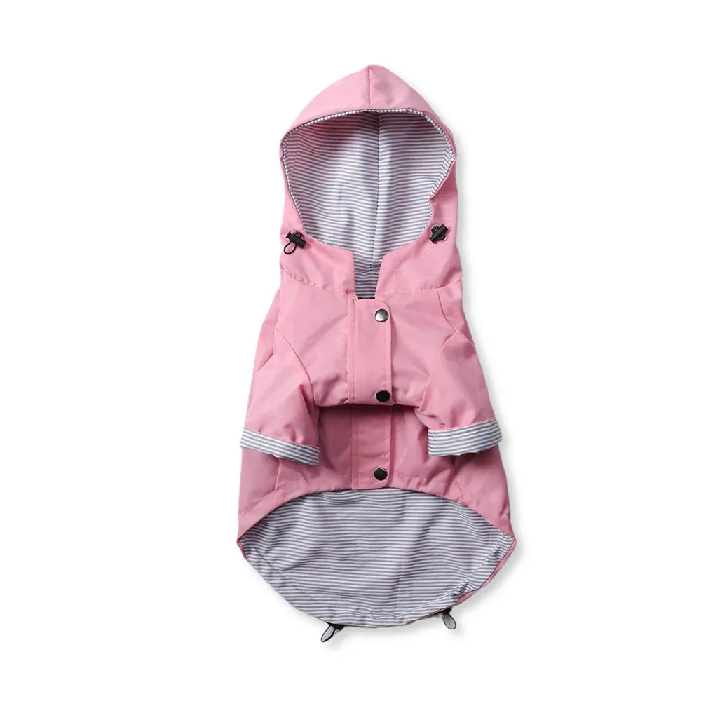 Retro Padded Windproof British Style Rainproof Dog Raincoat Pet Dog Jacket Coats Small Dog Clothes for Small Large Dogs