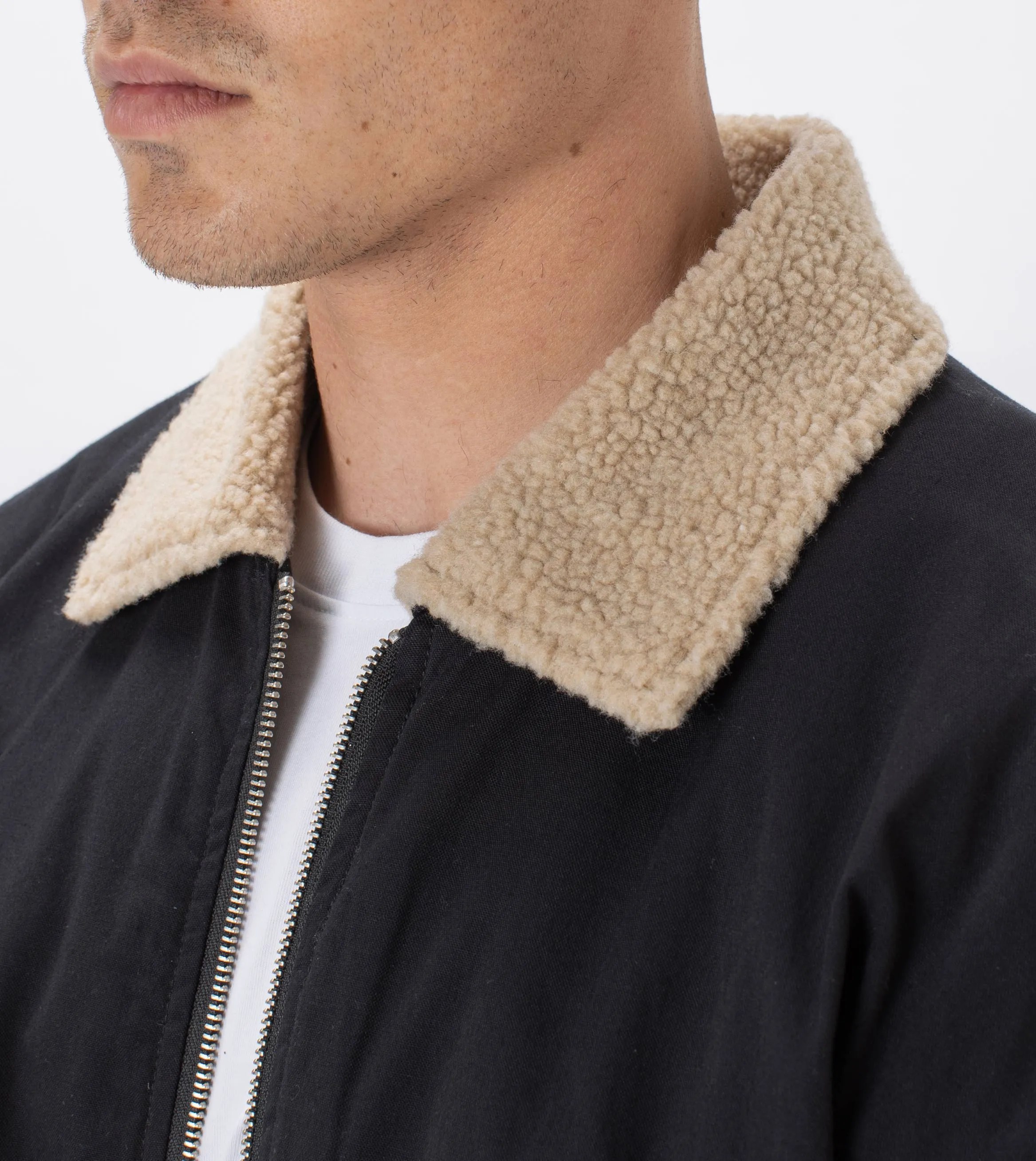 Shearling Militat Bomber Jacket Black