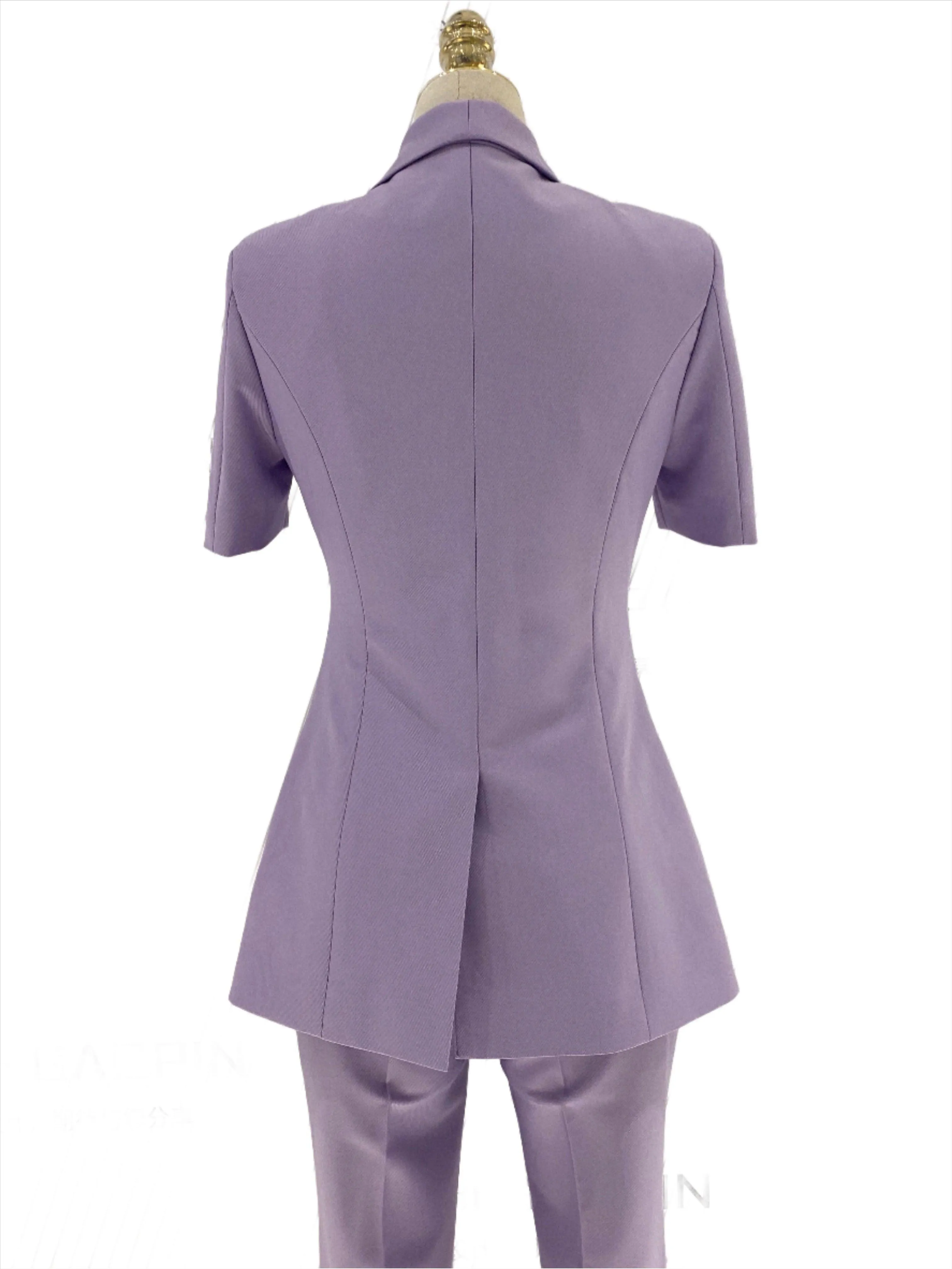 Short Sleeved Women Pant Suit