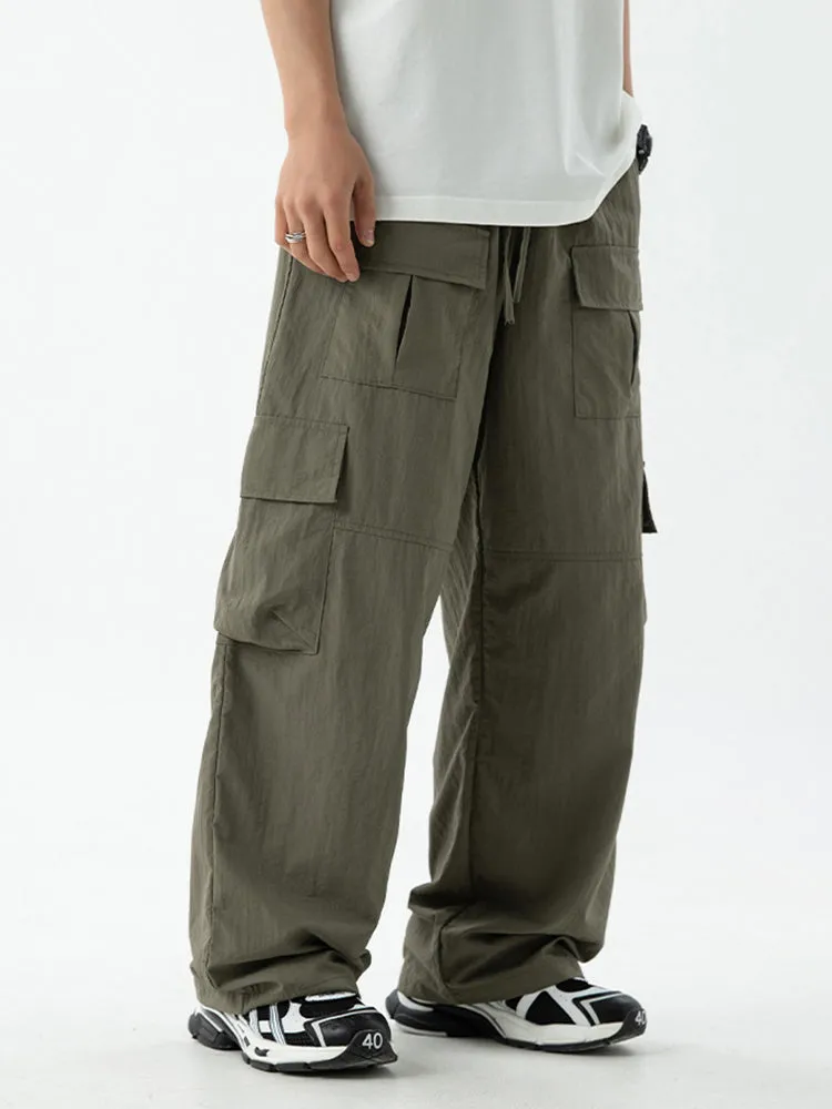 Splicing Multi-Pocket Slacks Cargo Pants