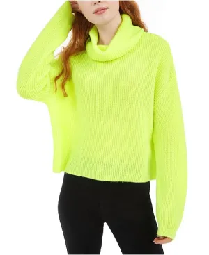 Sun   Moon Boxy Turtleneck Sweater - Neon Electric Shock Size M