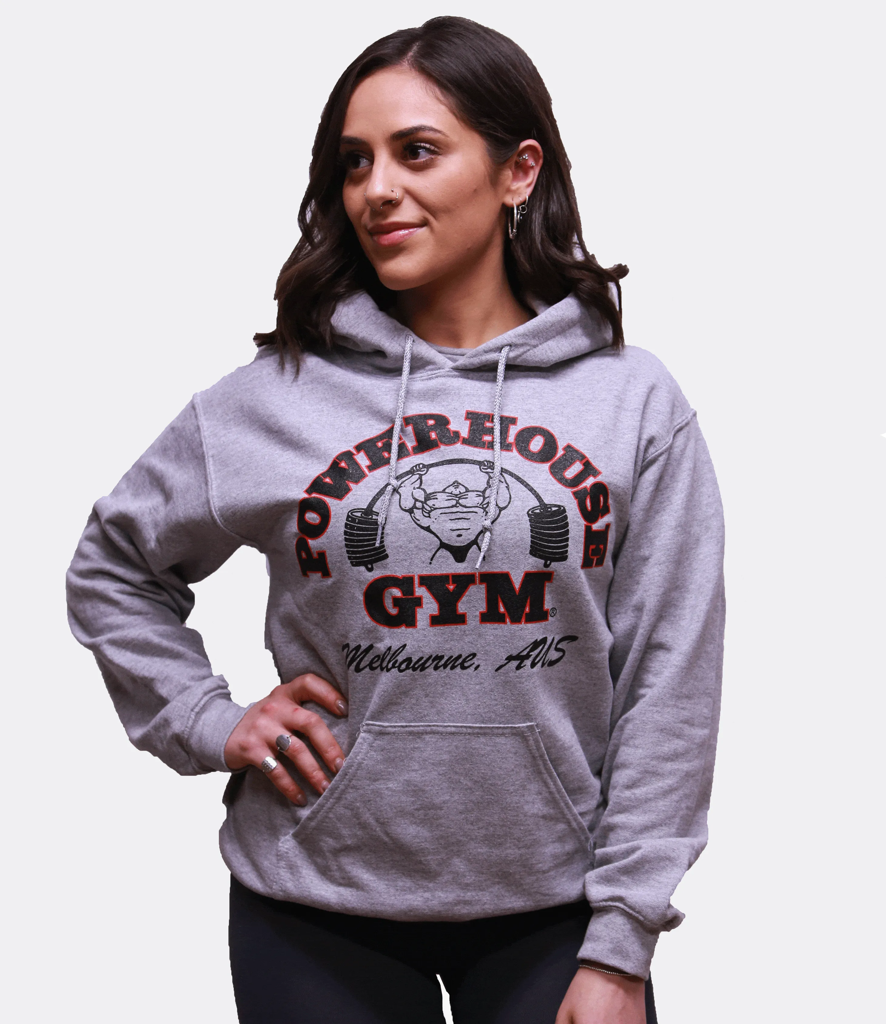 Training Hoodie Grey/Black Red Outline