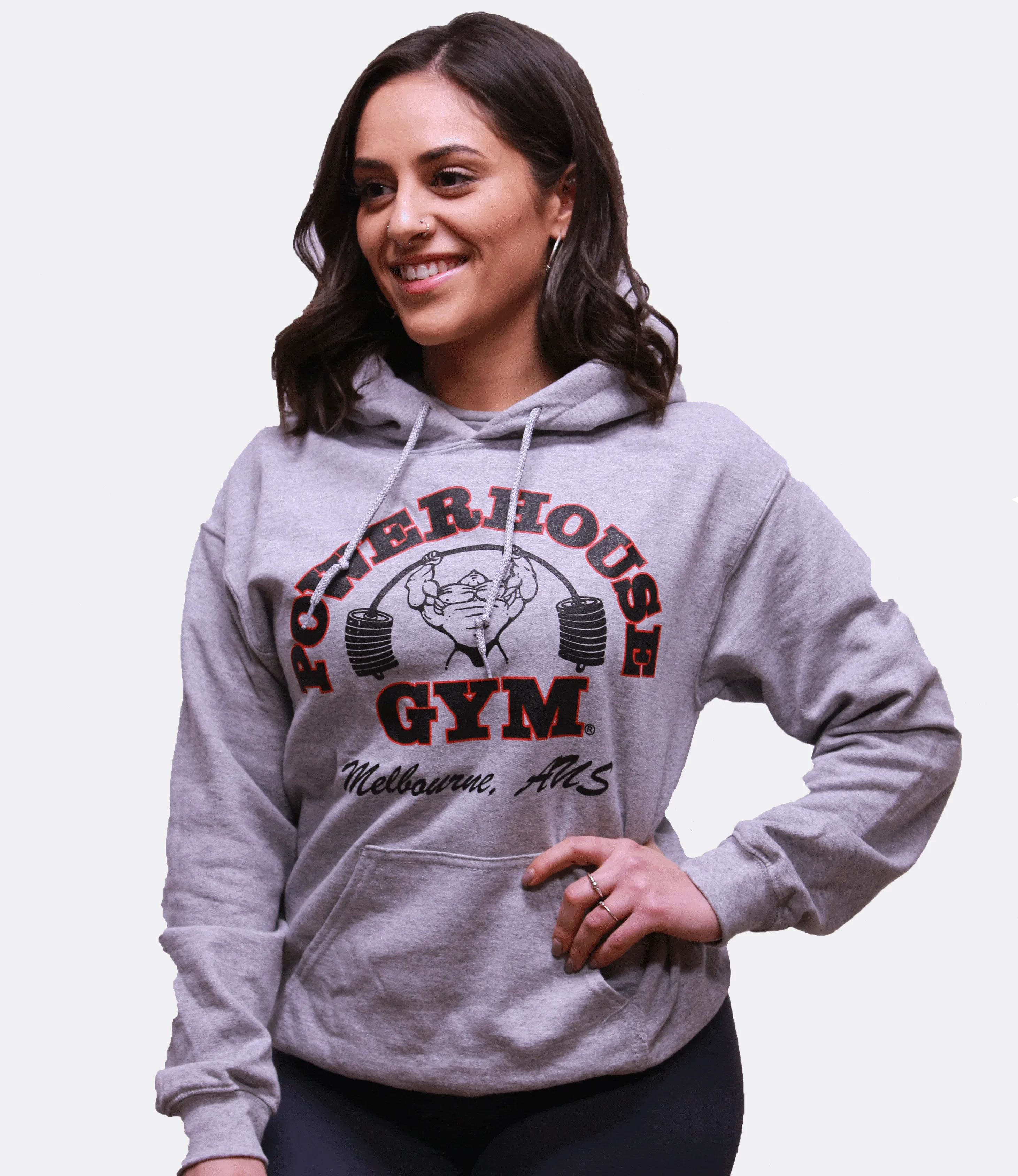 Training Hoodie Grey/Black Red Outline