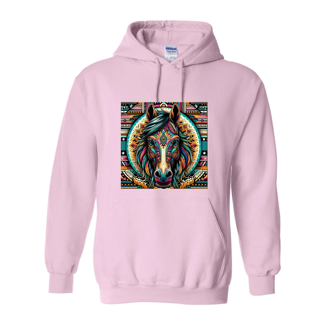 Tribal Horse Dusty Pull Over Front Pocket Hoodies