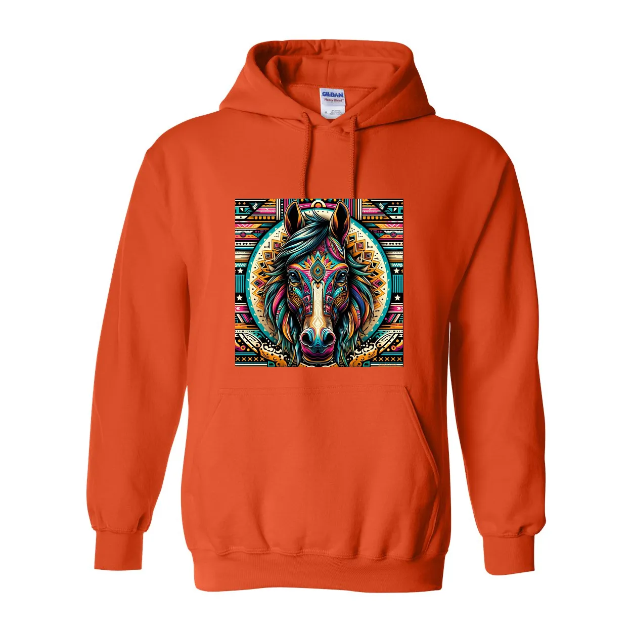 Tribal Horse Dusty Pull Over Front Pocket Hoodies