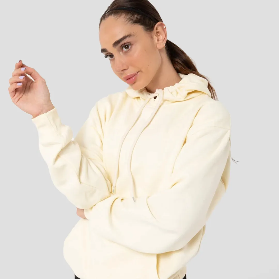 Unisex Premium Fleece - Plain Cream Hoodie