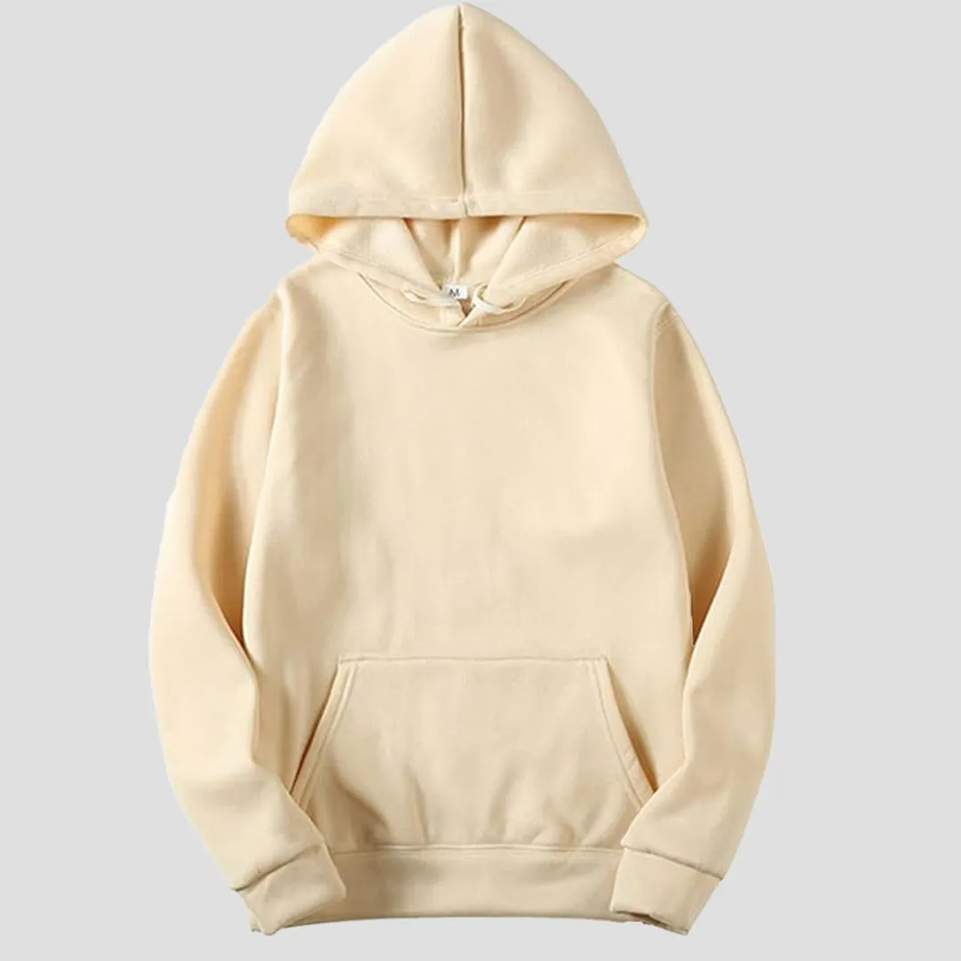 Unisex Premium Fleece - Plain Cream Hoodie