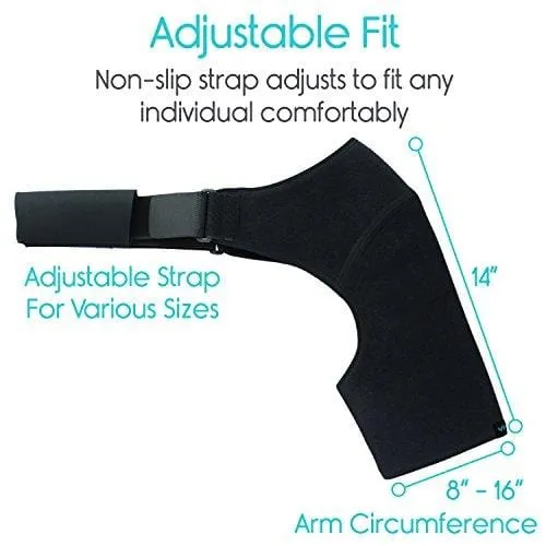 Vive Shoulder Brace - Rotator Cuff Compression Support - Men, Women, Left, Right Arm Injury Prevention Stabilizer Sleeve Wrap - Immobilizer for Dislocated AC Joint, Labrum Tear Pain (Black)