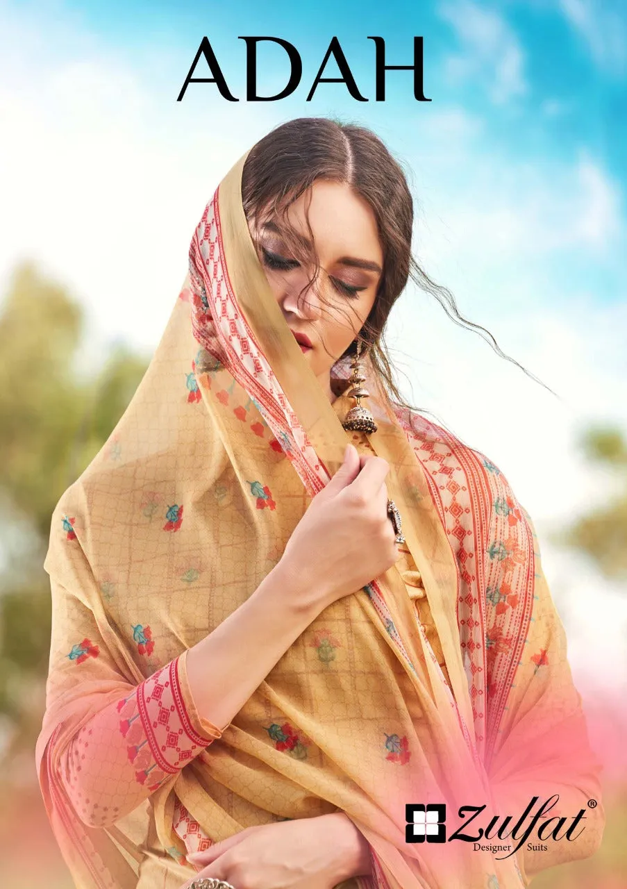 Zulfat Designer Suits Adah Cotton Digital Printed Stylish Suits