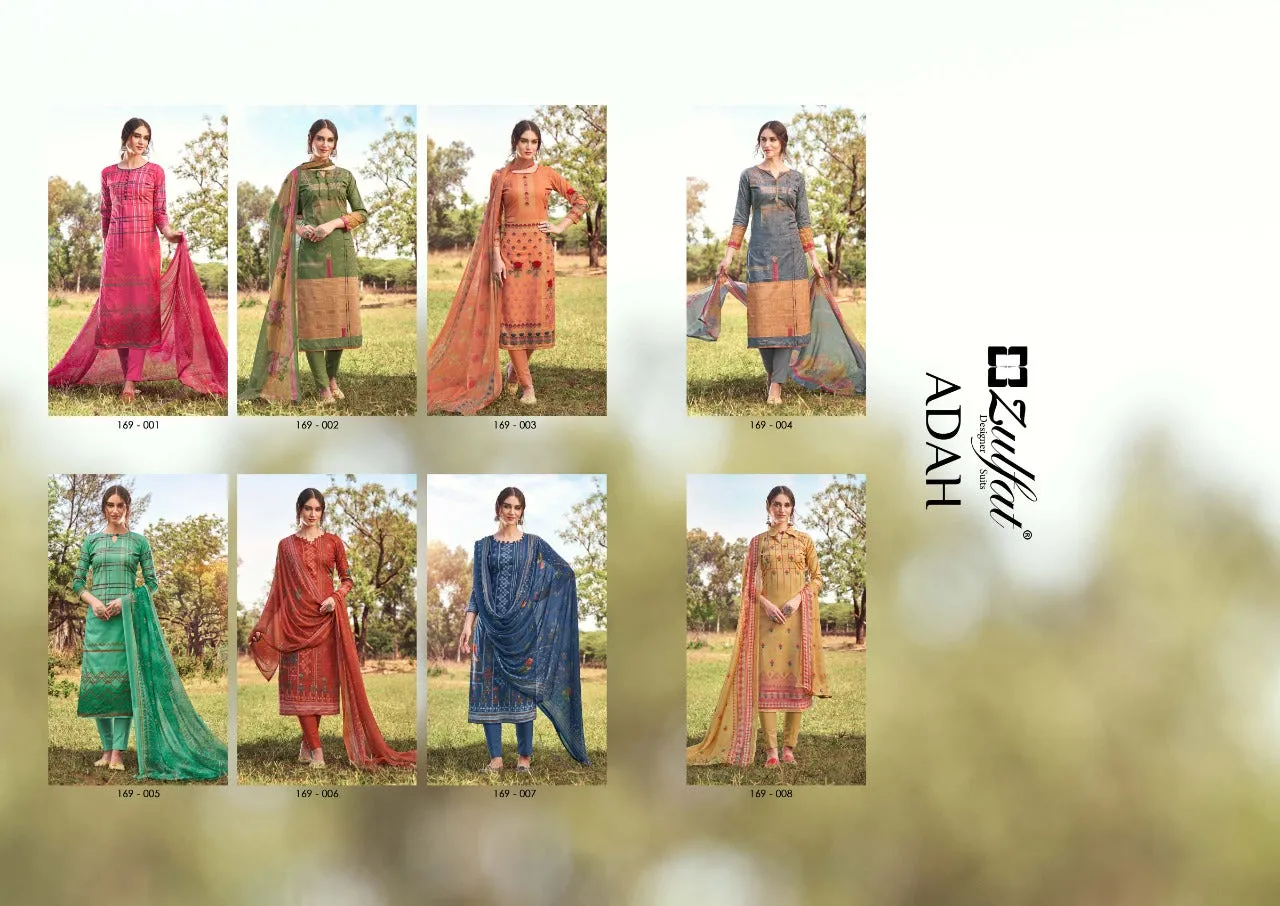 Zulfat Designer Suits Adah Cotton Digital Printed Stylish Suits